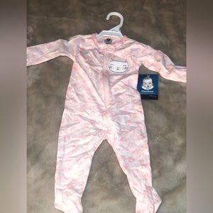 Gerber | 3-6 Months | Pink Animal Print Long Sleeve Footie Pajamas